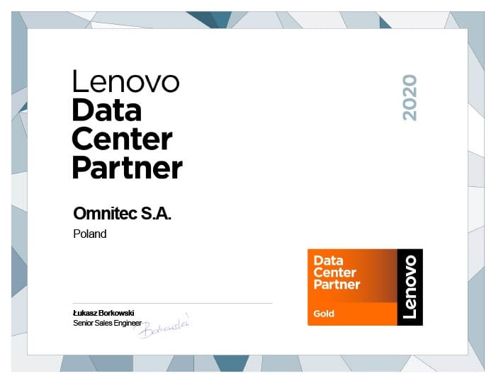 Certificate Lenovo Data Center Partner
